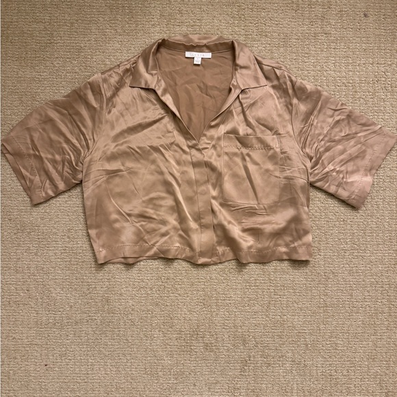 Lunya Washable Silk High Rise Pant Set - Tan - Picture 3 of 5